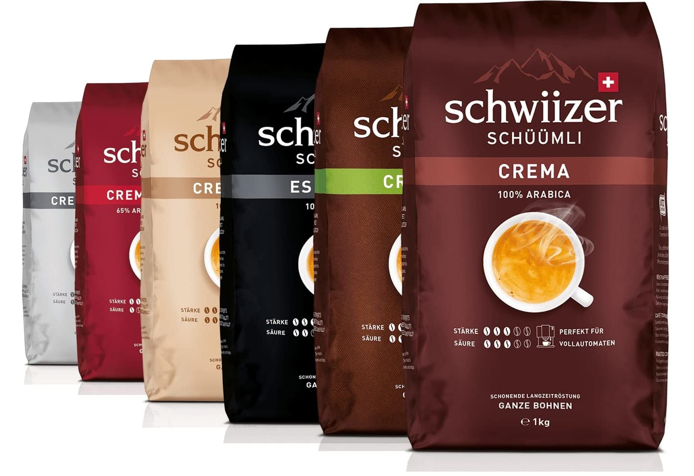 Schwiizer Schüümli Intenso, capsule, café moulu 1kg - Intensité 4/5 - Certificat UTZ (paquet de 4)