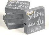 Serviettes de cocktail HEKU 'Schön Dass Du Da Bist', 3 couches, 25X25Cm, 150 pièces I Design élégant I Idéal pour les célébrations I Pratiquement emballé