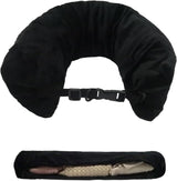 Bivpreom Oreiller de voyage en peluche, oreiller de voyage en peluche, oreiller de voyage, rembourré de vêtements, se transforme en bagage supplémentaire sans excédent de bagages Oreillers de voyage Naty Shop Noir1