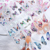 Autocollants pour ongles papillon en relief 5D autocollants de décoration d'ongles papillons auto-adhésifs autocollants d'art d'ongle de papillon aurore autocollants d'art d'ongle de papillon de conception d'accessoires d'ongle autocollants d'art d'ongle de papillon