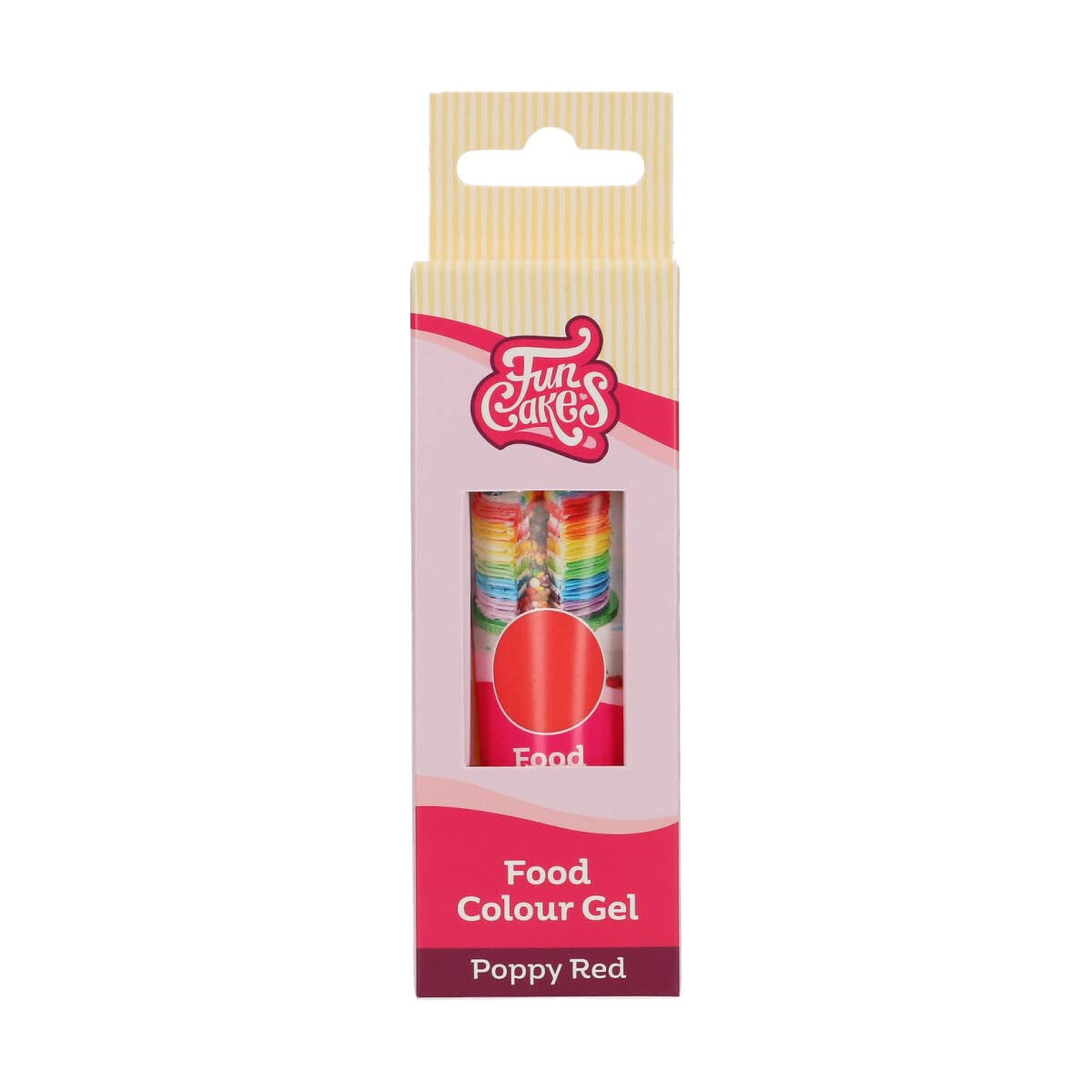 Colorant alimentaire Funcakes, colorant alimentaire en gel rouge coquelicot : Colorant alimentaire très concentré pour pâte, crème, fondant et pâte d'amande. Dosage facile. Une seule goutte pour créer des couleurs vibrantes. Halal. 30g.