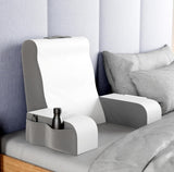 Oreiller de lecture compensé, oreiller de dossier de lit, oreiller de bras pour télévision, livres, jeux, chambre à coucher, soutien du dos (gris/blanc, standard)