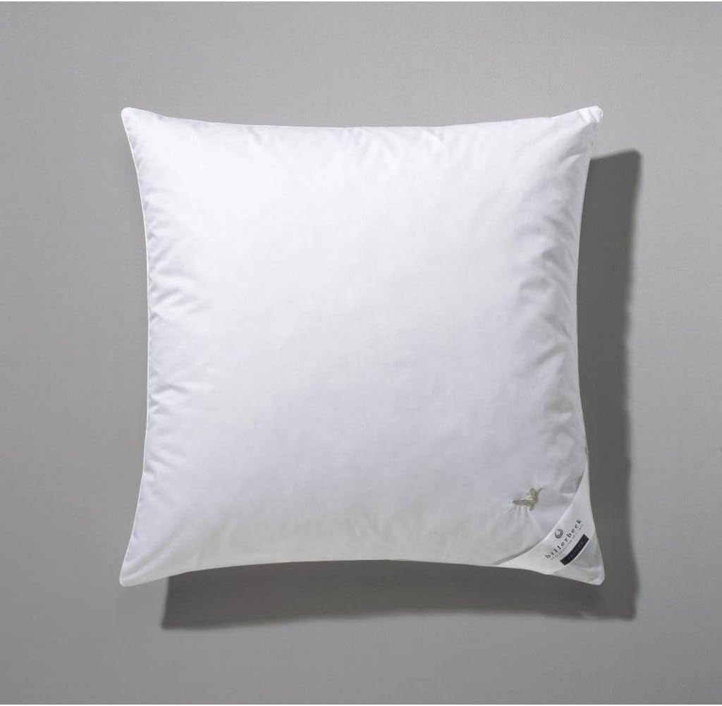 Oreiller Billerbeck E04 Gold Edition 15 avec soutien ferme - 80 x 80 cm - Oreiller en duvet adapté aux allergies avec housse souple Naty Shop Oreillers standards