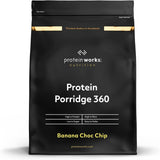Protein Works - Porridge protéiné 360 ​​| Mythe Vitamines et minéraux supplémentaires | Proteinreiches Frühstück | Kalorienarme Haferflocken | 6 portions | Banane-Choco-Chip | Titre par défaut de 500G de céréales Naty Shop