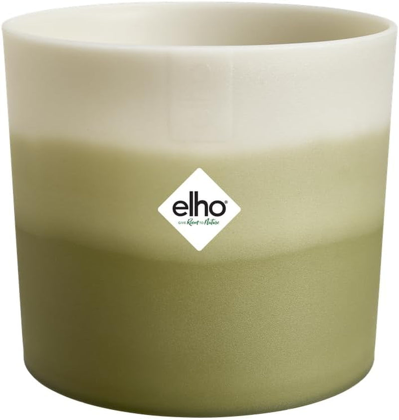 Pot rond elho Color Gradient 16cm - pour l'intérieur - 100% plastique recyclé - Ø 15,9 x H 14,7 - Vert/Vert bambou