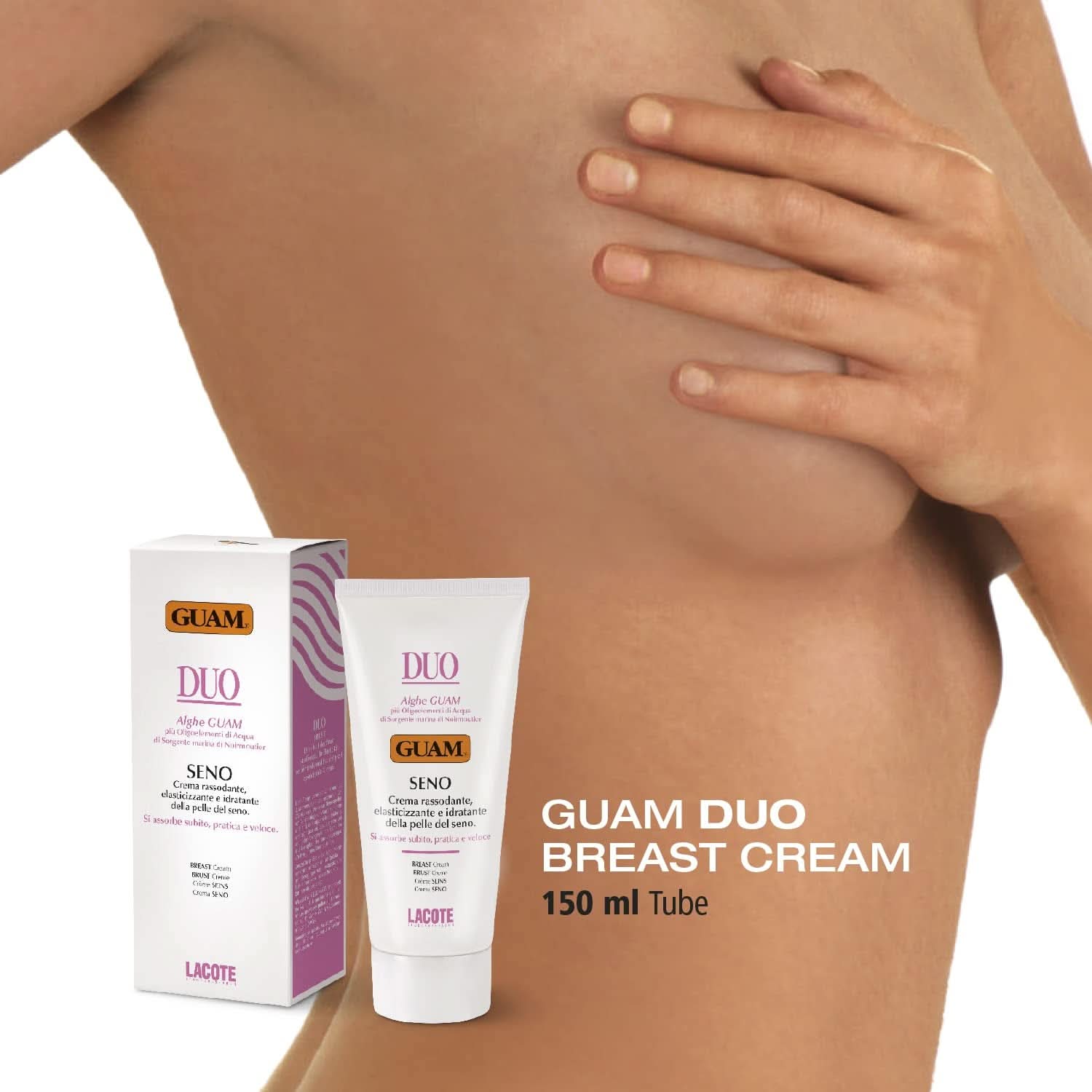 Guam, Duo Seno, Crème raffermissante, élastique et hydratante pour la peau du sein, 150 ml Cosmétiques et Beauté Naty Shop