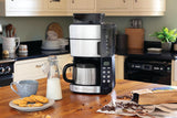 Russell Hobbs Cafetière avec moulin et carafe thermique [minuterie numérique, pomme de douche pour une extraction et un arôme optimaux] Grind&Brew (1-10 tasses, 3 réglages de mouture) Cafetière à filtre 25620-56