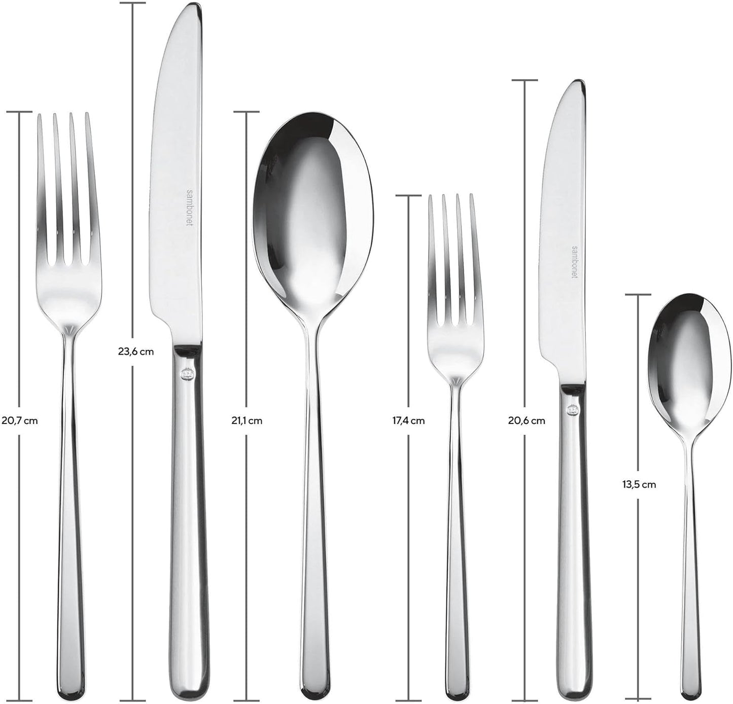 Sambonet 52513-83 Couverts 36 pièces, Acier inoxydable Cuisine Naty Shop