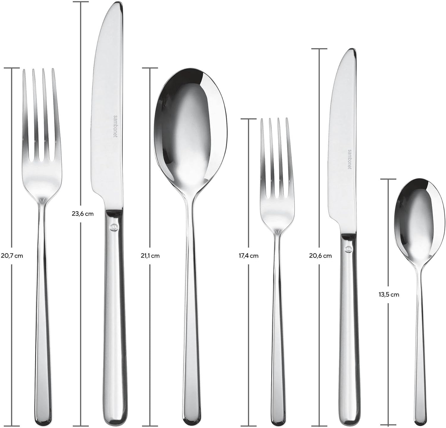 Sambonet 52513-83 Couverts 36 pièces, Acier inoxydable Cuisine Naty Shop