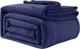 Couverture douillette en polaire moelleuse 130 x 150 cm - Couverture de lit - Grande couverture douce et plaid pour adultes - Lavable en machine - Chaud - Noir - Good Nite - Bleu marine - 230 x 270 cm