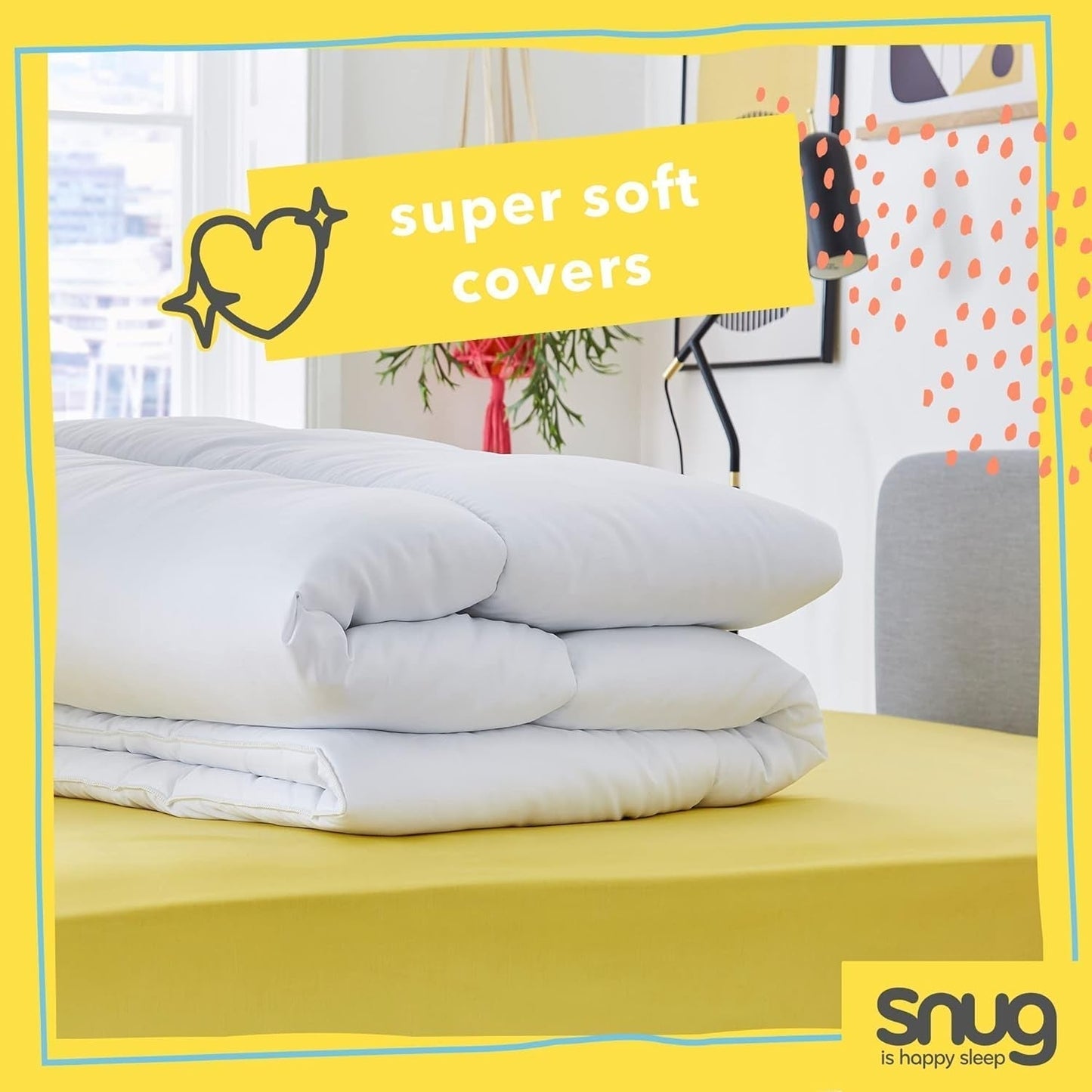 Couette Just Right Snug, 10,5 tog, fibres creuses, blanc, lit double Couettes et couettes Naty Shop