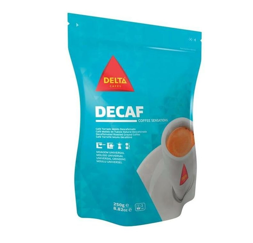 Café décaféiné Delta MQ 250g – Paquet de 2 | Café moulu | Arôme intense sans caféine