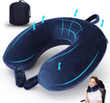 TALLGO Oreiller cervical de voyage, le meilleur oreiller d'avion en mousse à mémoire de forme pour appui-tête, oreiller doux réglable pour avion, voiture et maison, oreillers orthopédiques cervicaux roses Naty Shop Standard bleu