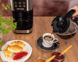 Machine à expresso à filtre Rommelsbacher FKM 1000 - réservoir d'eau de 1,5 litre pour 12 tasses de café, carafe en verre, démarrage différé, fonction maintien au chaud, fonction arôme, porte-filtre amovible 1x4