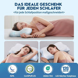 Cloudétoile Oreiller Cervical Oreiller en Mousse à Mémoire - Oreiller Orthopédique Ergonomique 2 en 1 Oreiller en Mousse Visco Oreiller de Soutien du Cou pour Dormeur Latéral Oreiller en Mousse à Mémoire Réglable en Hauteur Blanc 64X38X12cm Oreillers Cervicaux Orthopédiques Naty Shop