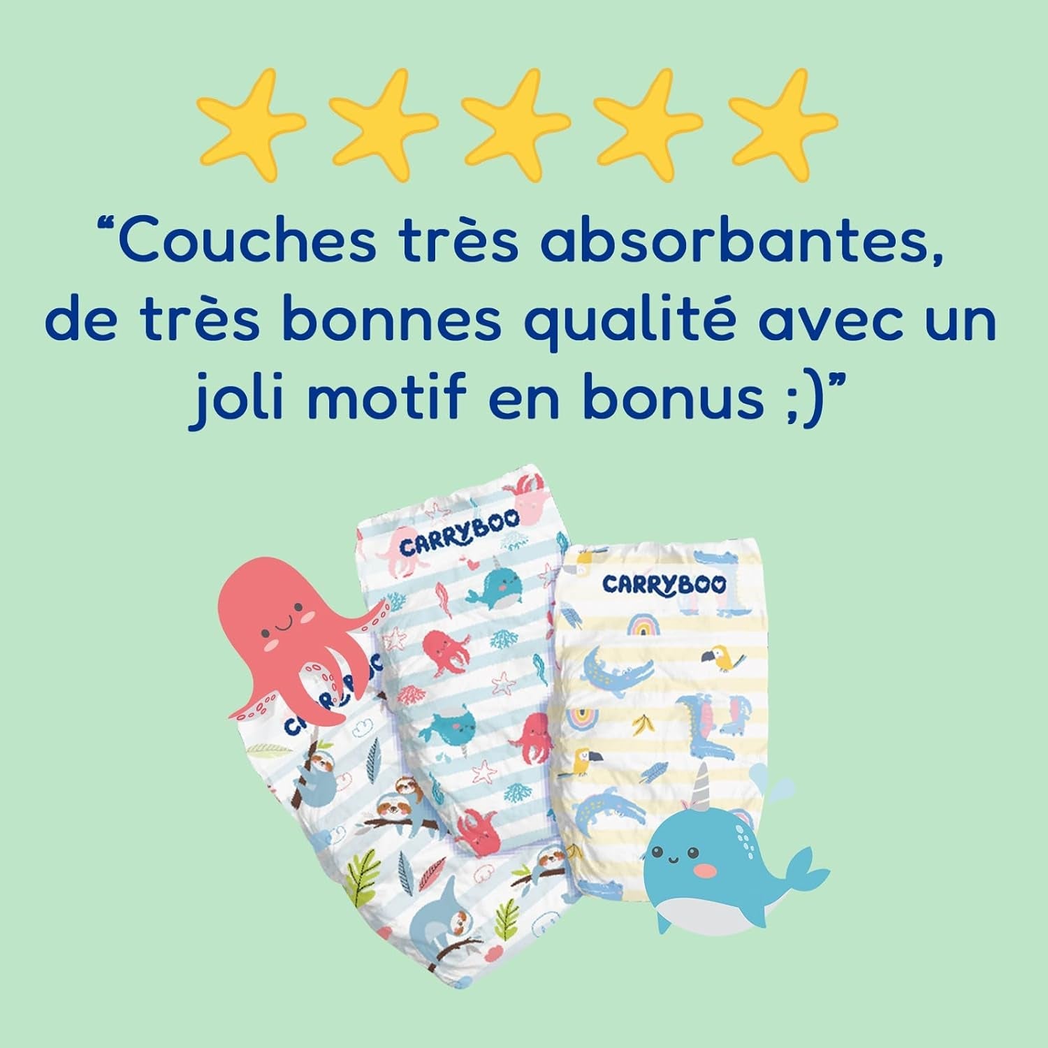 - Taille de couche 4+ 9-20 kg – Ökologische Babywaidern – natürliche Babypflege, hypoallergen, ohne Parfüm und auslaufsicher – hermestellung in Frankreich – 126 couches jetables – 1 mois