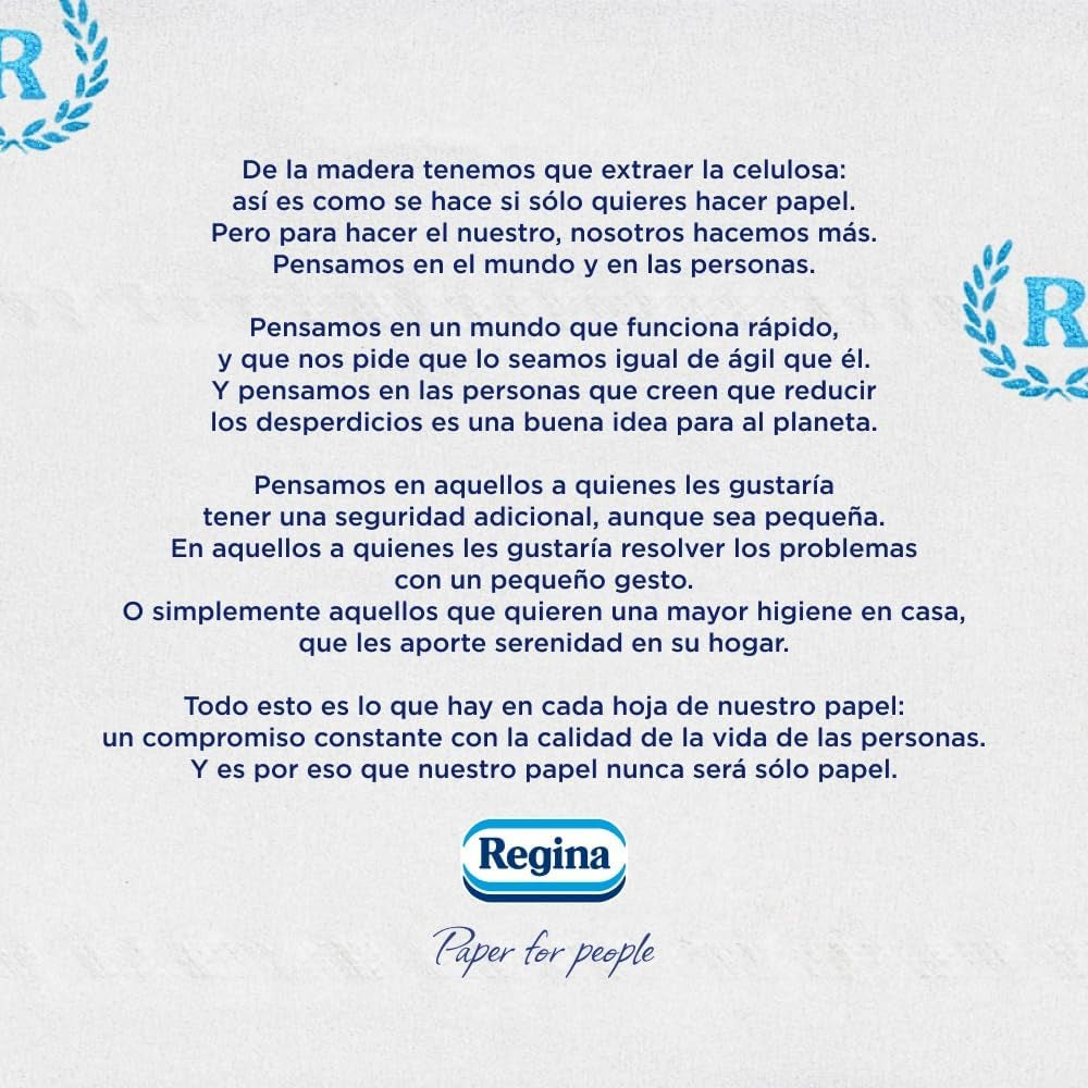 Regina Maxi Roll - 4 rouleaux de papier toilette, 500 feuilles 2 épaisseurs par rouleau, plus de trois fois un rouleau standard, emballage en plastique recyclé à 60 %, papier certifié 100 % Fsc