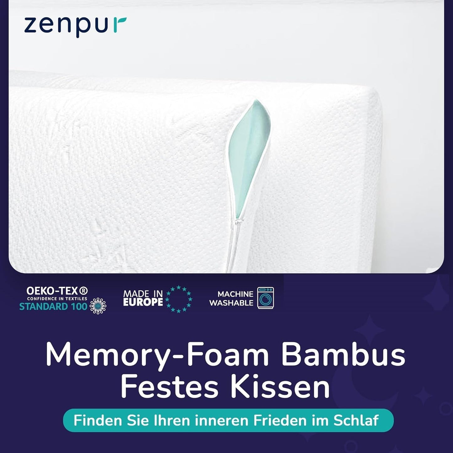 Lot de 2 oreillers pour soutenir la nuque 40X60-13Cm - Oreiller de couchage ergonomique pour la nuque et les épaules, certifié Oeko-Tex Oreillers orthopédiques cervicaux Naty Shop