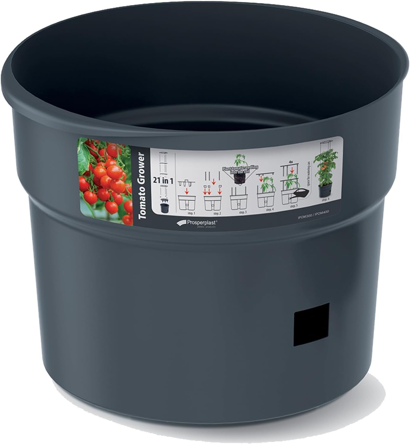 Pots de semis de tomates Prosperplast avec treillis – Jardinière en plastique robuste | anthracite | Résistant aux intempéries et aux UV | 29,5 x 115,2 cm | Idéal pour le jardin et la terrasse