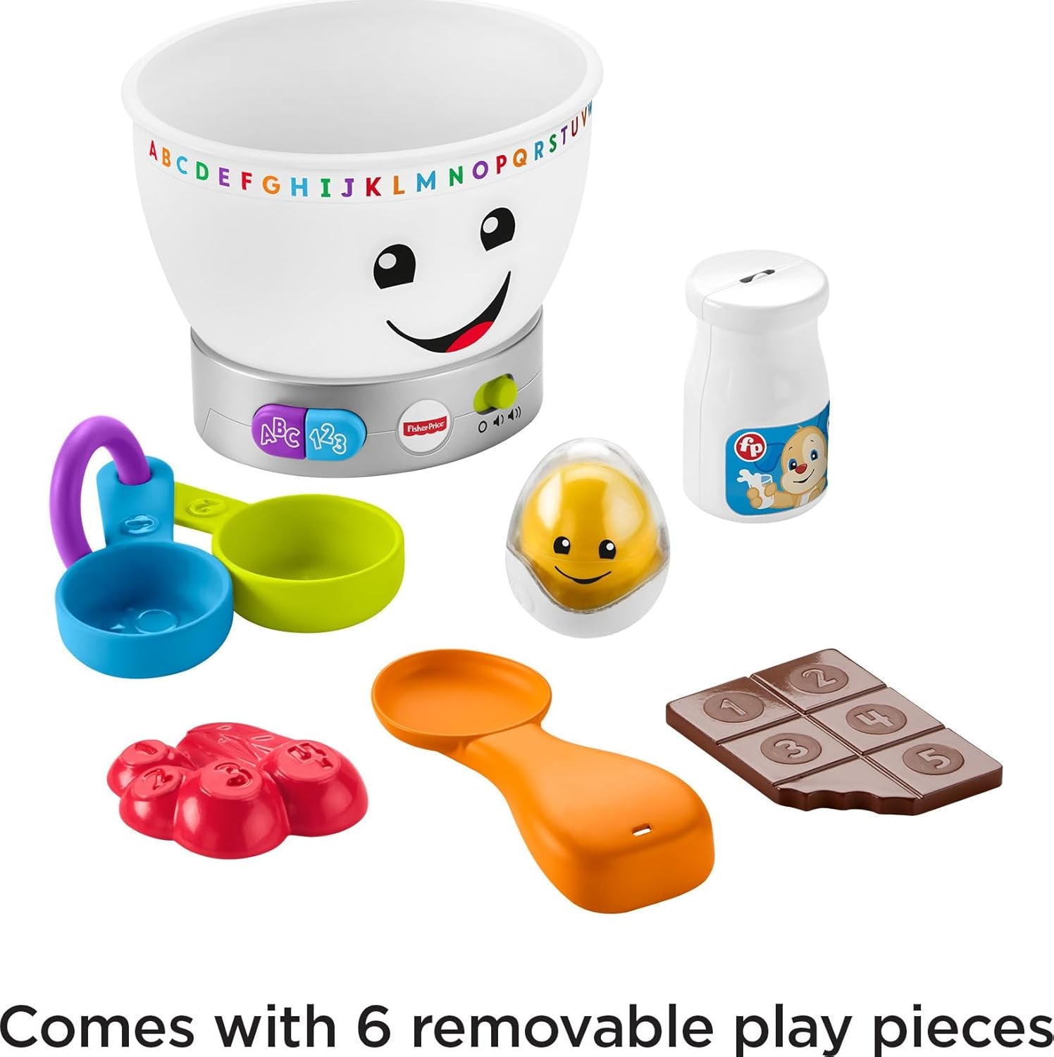 Jouet d'apprentissage pour bébé Fisher-Price Laugh & Learn, bol de mélange de couleurs magiques avec musique et lumières pour 6 mois et plus, GJW20 Baby Toys Naty Shop