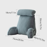Oreiller de lecture avec accoudoirs, coussin de dossier de canapé, coussin de livre pour lit, avec tour de cou amovible, coussin de soutien de chaise pour se détendre, jouer, lire, regarder la télévision, couleur champagne