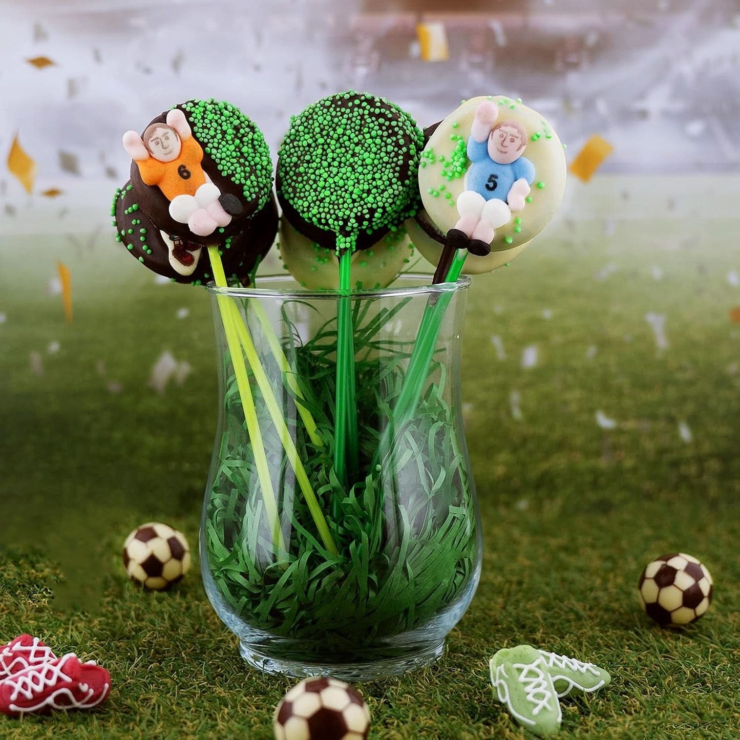 Günthart Backdecor 12 Joueurs de football et ballons de football en sucre, 21 grammes Naty Shop