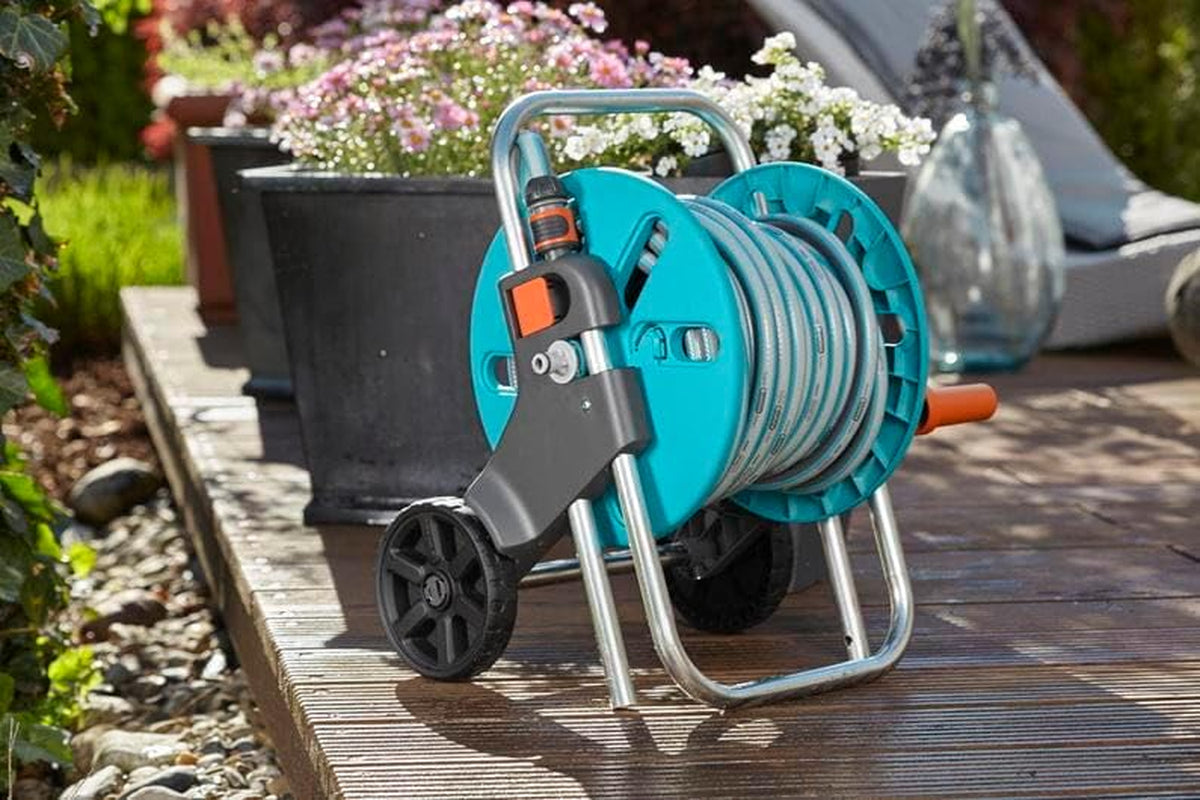 GARDENA CleverRoll S chariot à tuyau, enrouleur de tuyau, rangement compact (18500-20)