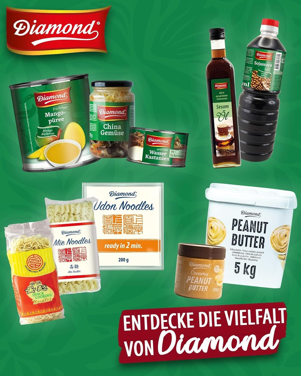 DIAMOND Mie Chili Noodles, nouilles de blé avec poudre de chili, sans œufs, rapides et faciles, végétariennes - 1 x 250 g