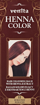 Henna Color 111 Après-shampooing naturel pour cheveux blonds Couleur des cheveux Effet de coloration naturelle des cheveux Henné Eco Teinture capillaire Naty Shop Couleurs bordeaux 75 Ml (1 paquet)