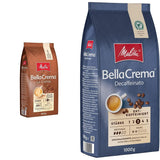 Café en grains Melitta BellaCrema La Crema 1kg et café en grains décaféiné BellaCrema Decaffeinato 1kg