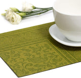 Papstar, 50 serviettes "Collection ROYAL" pli 1/4 40 Cm X 40 Cm vert olive "Ornements", #81746