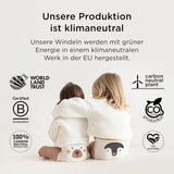Couches Kit & Kin Premium, taille 4 (9-14 kg), 128 pièces, à base de plantes et hypoallergéniques, protection fiable contre les fuites, végétaliennes et sans cruauté envers les animaux