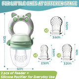 Sucettes aux fruits pour bébé, paquet de 2 sucettes aux fruits pour bébés à partir de 3 mois, version améliorée 2023, tétines à remplir, tétines au porridge, tétines aux fruits pour bébés, sans BPA, 8 tétines en silicone en 3 tailles