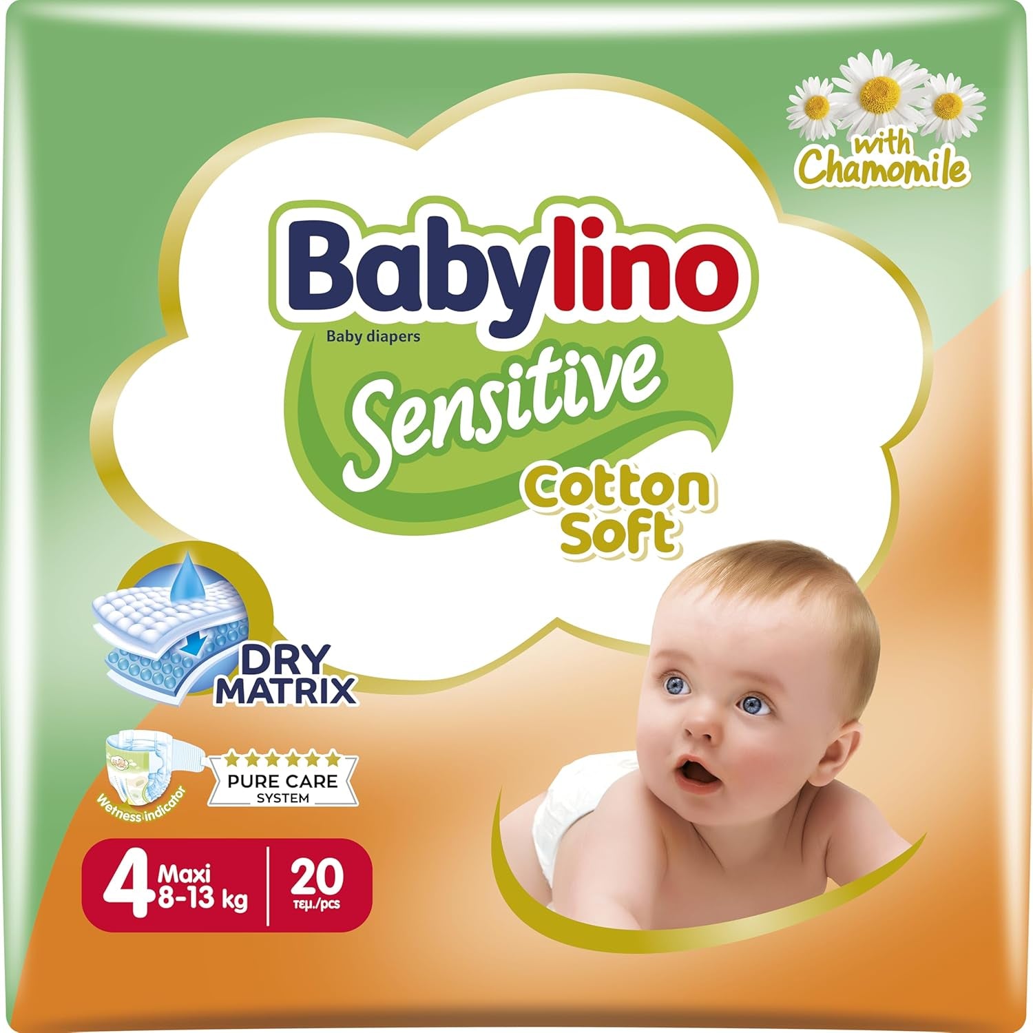 Couches bébé Sensitive taille 4, Maxi (8-13 kg), 20 pièces