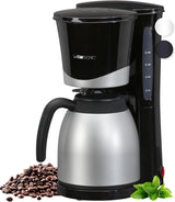 Cafetière Clatronic® avec thermos | pour 8 à 10 tasses de café | sans perte de température | cafetière avec filtre | 1 litre | Expresso | Cafetière filtre avec thermos | KA 3327 noir
