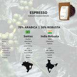 EXPRESSO | Café en grains 500g - 100% Arabica | Fraîchement torréfié pour faire un expresso | Grains de café entiers | Saveur de café classique