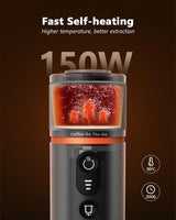 Machine à expresso de voiture CONQUECO 12 V : machine à expresso portable avec batterie pour le camping et les voyages – Chauffage rapide en 2,5 minutes – 8 tasses à expresso en une seule charge