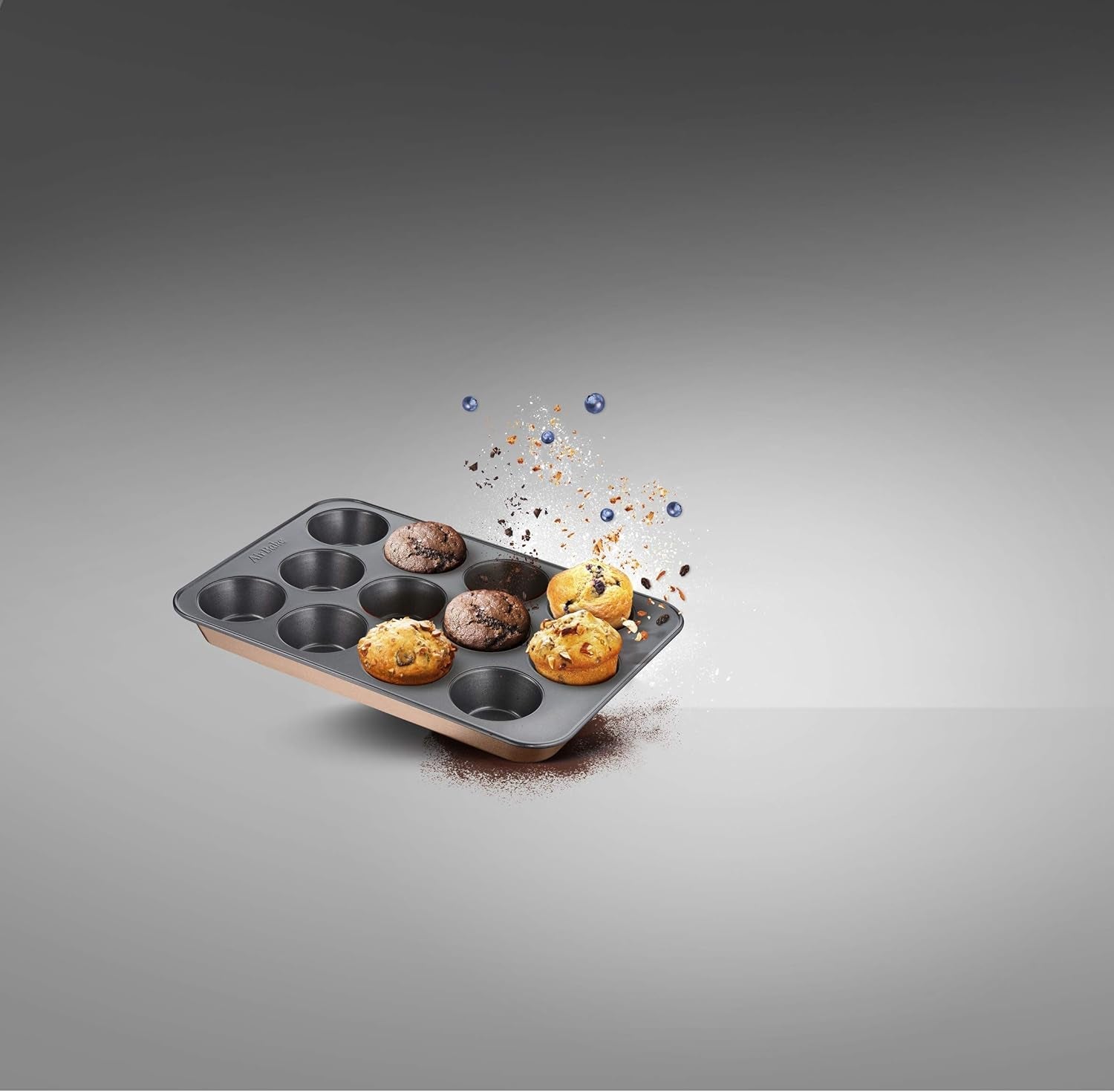 Tefal Airbake J2555014 Muffinform, Antihaftbeschichtung, Karbonstahl, Braun, 29 X 41 Cm Moules et plaques pour pâtisserie Naty Shop