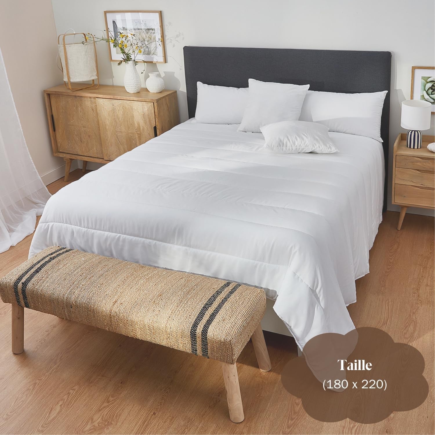 Pikolin Home - Drap personnalisable 100% coton, respirant, durable et résistant Couettes et couettes Naty Shop