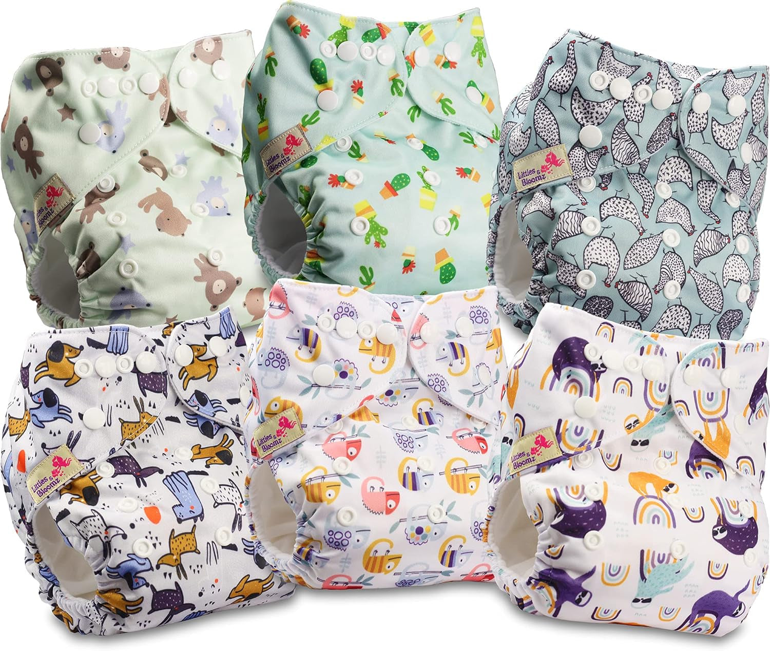 Littles and Bloomz FLP2-0406 Couche réutilisable à clip standard, 4 couches