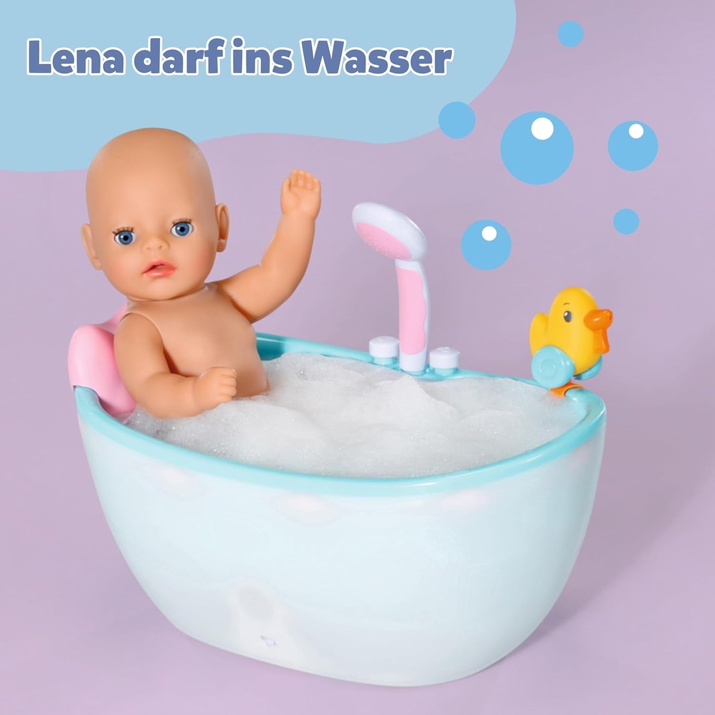 Poupée bébé Baby Born Lena (Fille) - 36 cm - 7 fonctions, accessoires et matelas inclus - Fonctionne entièrement sans piles - Convient aux petits enfants à partir de 1 an