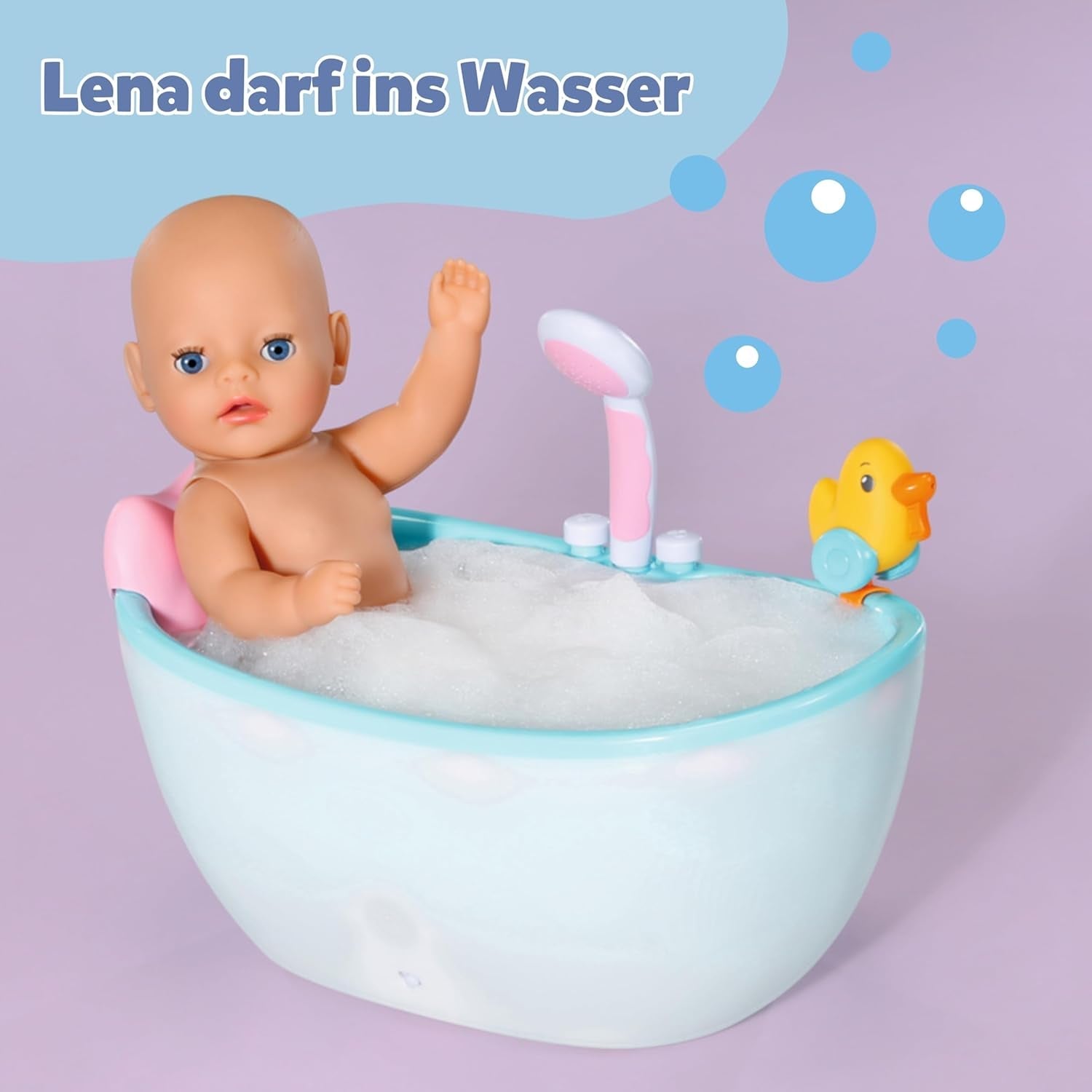 Poupée bébé Baby Born Lena (Fille) - 36 cm - 7 fonctions, accessoires et matelas inclus - Fonctionne entièrement sans piles - Convient aux petits enfants à partir de 1 an