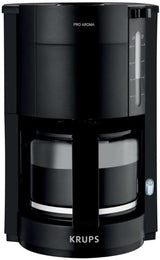 Krups F30908 ProAroma Machine à expresso avec filtre et carafe en verre, capacité 1,25 l, 10-15 tasses, 1050 W, noir