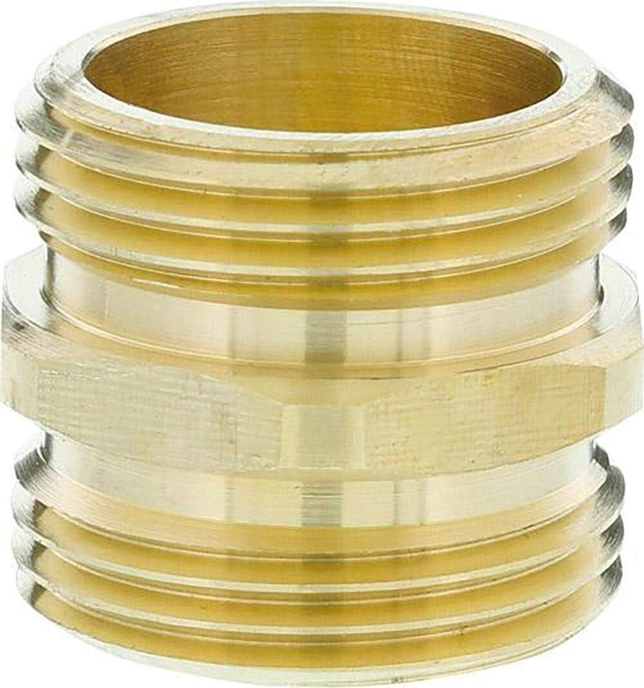 Raccord fileté en laiton Gardena : Connecteur en laiton pour raccordement des deux côtés, par ex. aux pompes, filetage de tuyau 26,5 mm (G 3/4 pouce) (7260-20)