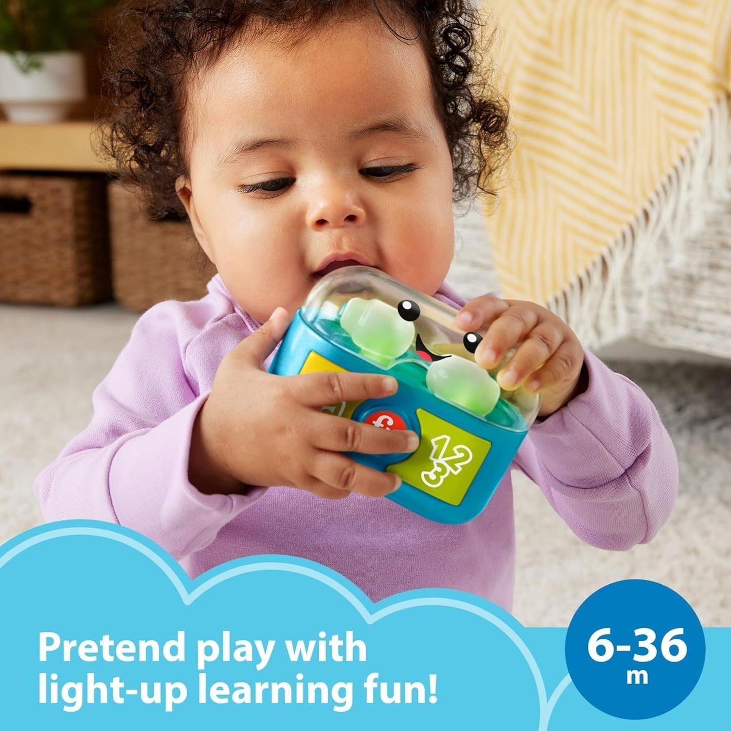 FISHER-PRICE Apprentissage et jeu amusants avec des bouchons d'oreille ludiques - Bouchons d'oreille interactifs avec lumières amusantes, chansons d'apprentissage et activités de motricité fine, plus de 20 chansons et phrases, 6 mois et plus, HWY45 Baby Toys Naty Shop