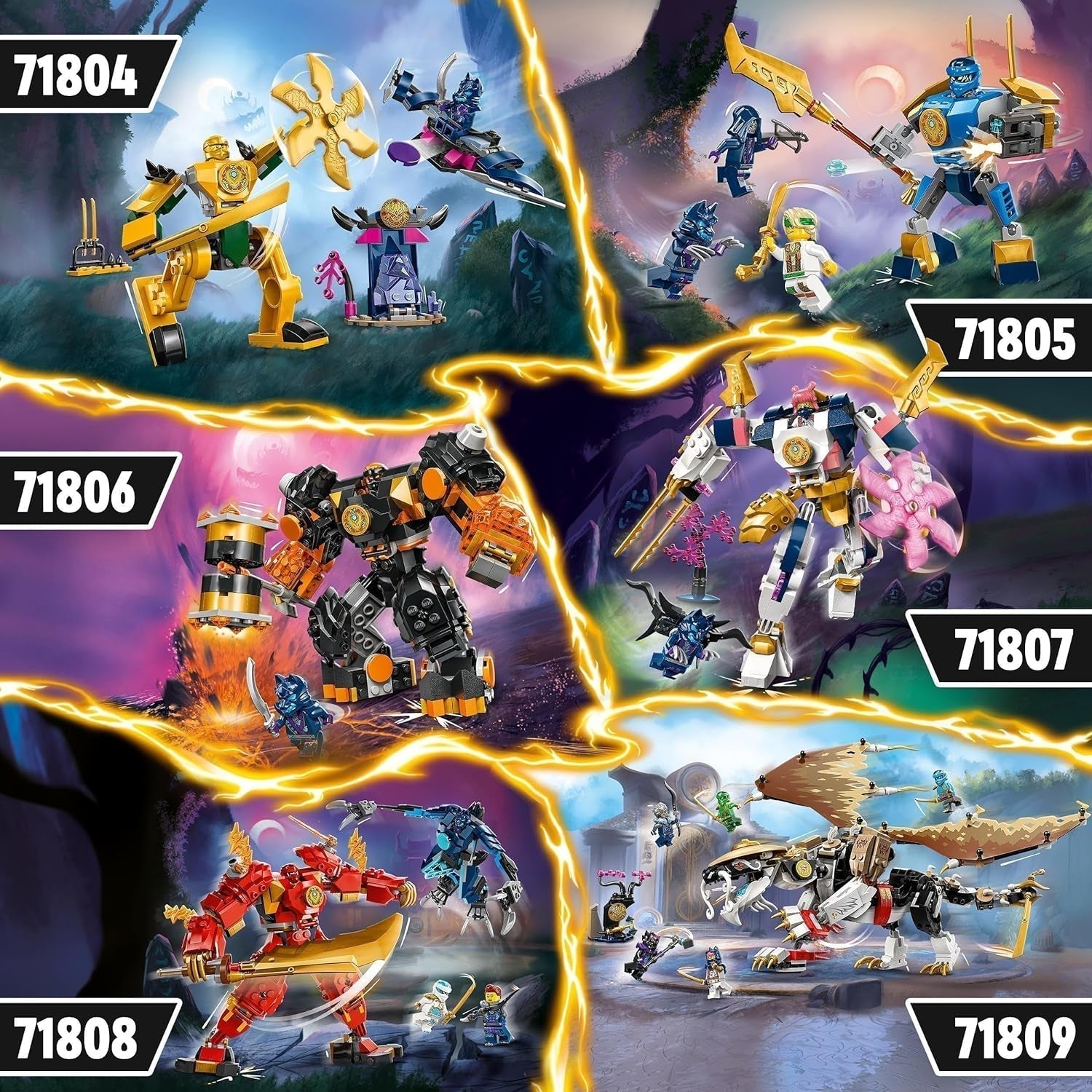 LEGO NINJAGO Jay Battle Mech, jouet ninja pour enfants avec figurines, y compris figurine de Jay avec mini katana, figurines d'action et robot, petit cadeau pour garçons et filles créatifs à partir de 6 ans 71805 Jeux de construction Besuche den LEGO-Store