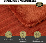 Gözze - Couverture confortable et douce aspect velours côtelé, 1620G/pièce, 150 X 200 Cm - cannelle Lits et Couvertures Besuche den Gözze-Store