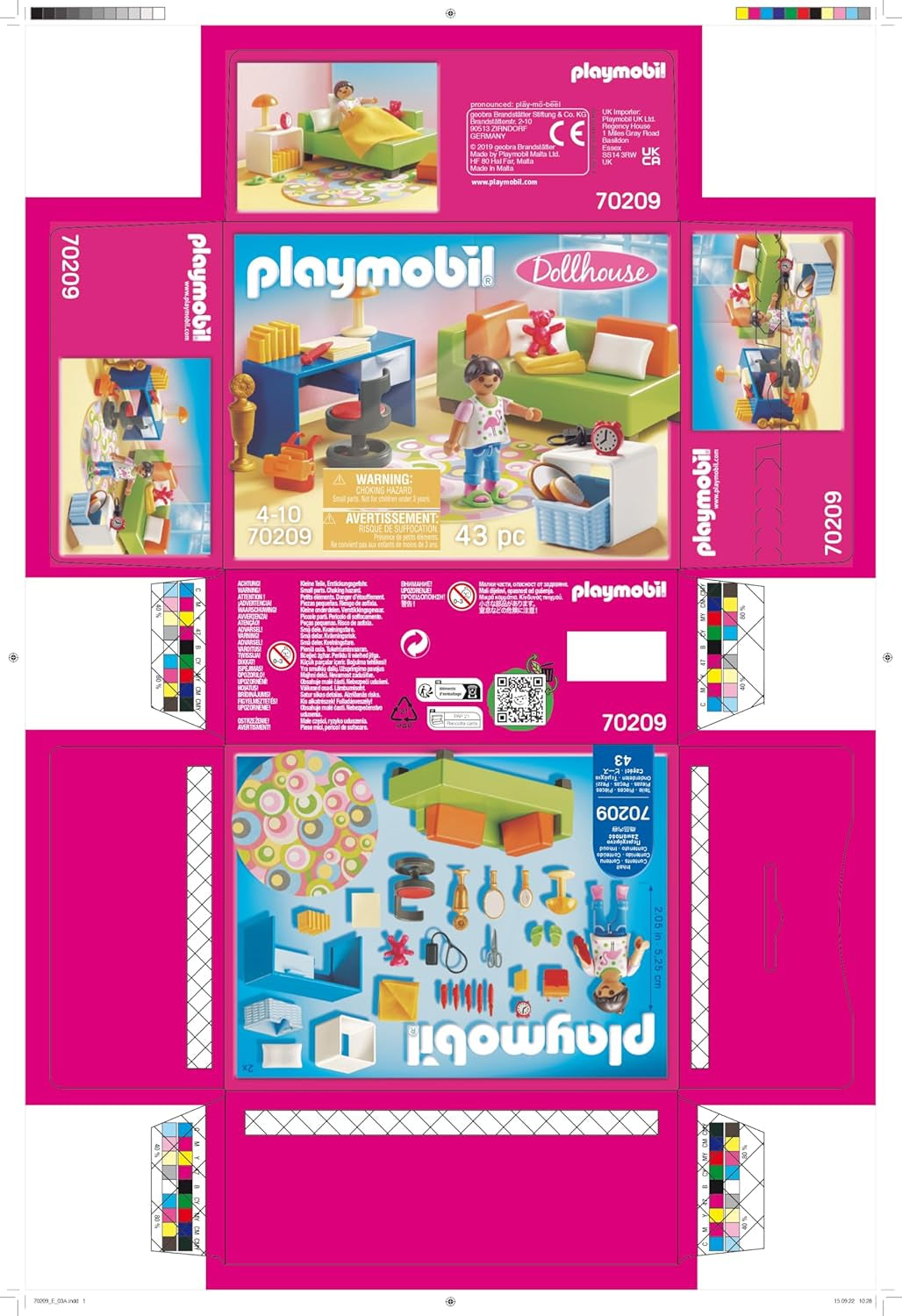 Maison de poupée PLAYMOBIL 70209 Chambre de jeunesse avec figurine fille et accessoires, à partir de 4 ans Maisons de poupées Naty Shop