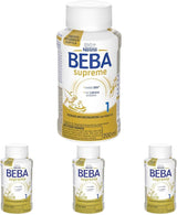 BEBA Nestlé BEBA SUPREME 1 Lait infantile : biberons prêts à boire avec Oméga 3, pack de 4 (1 x 200 ml)