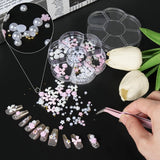 Charmes d'ongles 3D, Charms d'art d'ongle Schleifen, Blumen und Perlen, Charms de Nagel au Harz, Ensembles de décorations de ongles, Charms de bricolage Nägel, Nagelanhänger